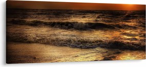 Obraz - Vlny pri pobreží (120x50 cm)