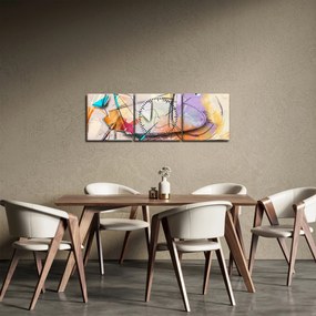 Obraz - Abstrakcia, vtáčik (s hodinami) (90x30 cm)