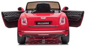 LEAN CARS Elektrická autíčko  Bentley Mulsanne - červené - lakované  - 2x45W- BATÉRIA - 12V7Ah - 2024