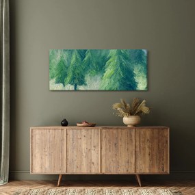 Obraz - Maľované ihličnany (120x50 cm)