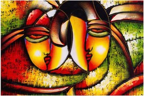 Obraz - Olejomaľba, abstraktné tváre (90x60 cm)