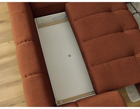 Rozkladacia/s úložným priestorom rohová pohovka v tehlovej farbe (pravý roh/do L) Fuji – Bobochic Paris