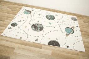 Koberec Lima G759A planéty, tyrkysový / krémový