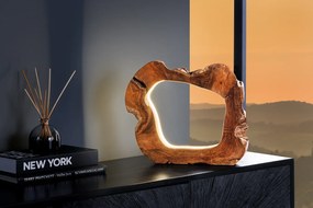 Luxusná stolová lampa ORGANIC ARTWORK s LED pásikmi rustikálny dizajn