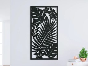 drevko Drevený obraz Listy vo vetre Rozmer obrazu: 44,5 x 22,5 cm, Farba dekorácie: Čierna