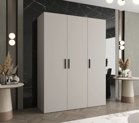 Šatníková skriňa 150 cm Borry 1 (kašmír + čierna). Akcia -60%. Vlastná spoľahlivá doprava až k Vám domov. 1125764