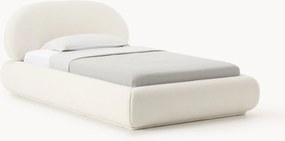 Plyšová čalúnená jednolôžková posteľ Alba