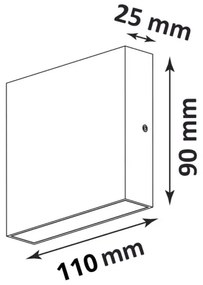 LED Vonkajšie nástenné svietidlo CHICAGO LED/3,5W/230V IP44 biela