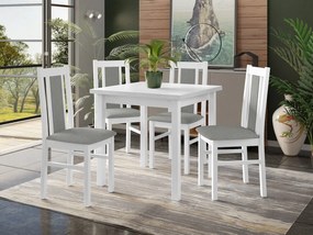 Stôl so 4 stoličkami - AL27, Morenie: biela - L, Poťahové látky: 26x - Kronos 22