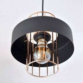 LED Luster na lanku VOLTA 2xE27/15W/230V čierna/zlatá