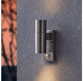 Eglo 32898 - LED vonkajšie nástenné svietidlo so senzorom RIGA 5 2xGU10/3W/230V