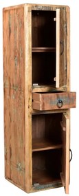 furniture-nabytek.cz - Masívna kúpeľňová skrinka Kalkata z recyklovaného dreva, lakovaná, viacfarebná – 35×35×125 cm