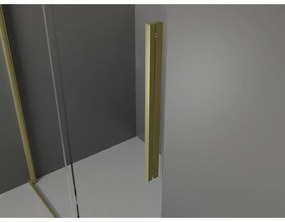 Mexen Velar, sprchový kút s posuvnými dverami 160(dvere) x 75(stena) cm, 8mm číre sklo, zlatá matná, 871-160-075-01-55