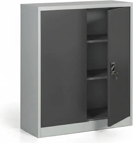 Kovová spisová skriňa, demontovaná, 2 police, 950 x 1150 x 400 mm, tmavo sivá