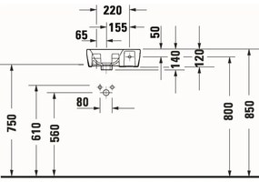 Duravit 7453600412 - Závesné umývadlo D-NEO 36x22 cm keramika/lesklá biela