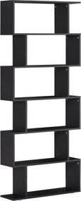 HOMCOM Knižnica 6 Políc Tvaru S Drevená 80x24x191 cm Čierna | Aosom