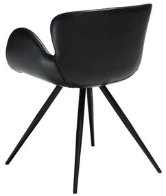 Čierne čalúnené jedálenské kreslo s podrúčkami Gaia – DAN-FORM Denmark