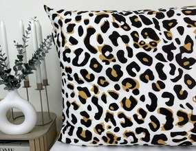 Obliečka na vankúš Leopard 70x90 cm – animal print, 100 % bavlna, zips