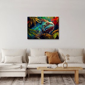 Obraz - Farebný leguán (70x50 cm)