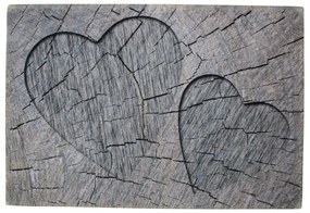 Šedá rohožka srdce v kmeni stromu Hearts grey - 75 * 50 * 1cm