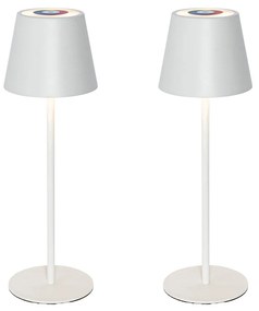 Sada 2 stolových lamp bielych so stmievačom a dobíjacími RGBW - Murdock