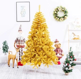 Zlatý umelý vianočný stromček, 120 cm 230 vetiev