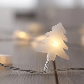 DecoKing Vianočná svetelná reťaz Stromčeky teplá biela, 20 LED