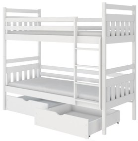 Detská posteľ 80 x 180 cm ARAS (s roštom a úl. priestorom) (biela). Akcia -19%. Vlastná spoľahlivá doprava až k Vám domov. 1013333