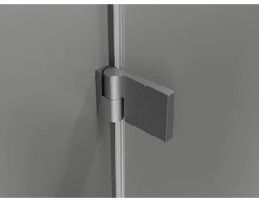 Mexen, Mexen Lunar-B výklopné pravé sprchové dvere 75 cm, priehľadné, pištoľovo šedé kartáčované - 832-075-000-66-00-P