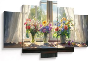 Obraz - Kytica pri okne (150x105 cm)