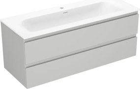 Mexen Orio, kúpeľňová skrinka 120 cm s umývadlom Vela, 2 zásuvky, šedá matná/biela matná, 91A10-12047-2-BFF62-W23M01