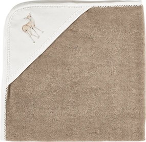 Novorodenecká osuška s kapucňou čokoládová 80x80cm