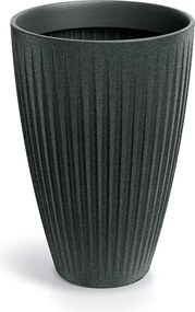 Vysoký kvetináč LATIE ROUND II 40 cm granitovo čierny