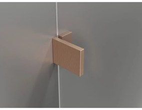 Mexen Lunar T, sklápací sprchový kút ľavý 110 x 110 cm, 8mm číre sklo, profil medená matná, 834T-110-110-65-00-L