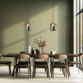 Závesný luster KLEA na lanku 1xG9/15W/230V dymovo čierny