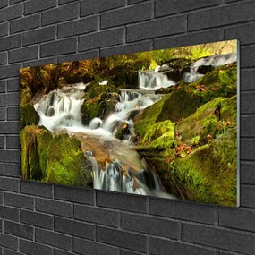 Skleneny obraz Vodopád skaly príroda 100x50 cm
