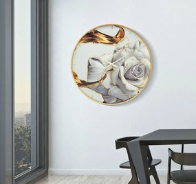 Nástenné hodiny Glass Rose 80 cm viacfarebné/zlaté