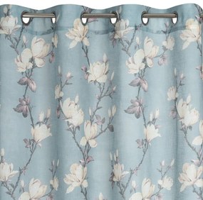 Dekorstudio Dekoračný etamínový záves LUNA s kvetinovým motívom 140x250cm - sivý
