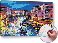 Maľovanie podľa čísel GONDOLY NA VODE –  vysoká náročnosť