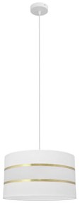 Helam Luster na lanku HELEN 1xE27/15W/230V pr. 35 cm biela/zlatá HE1205