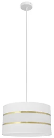 Helam Luster na lanku HELEN 1xE27/15W/230V pr. 35 cm biela/zlatá HE1205