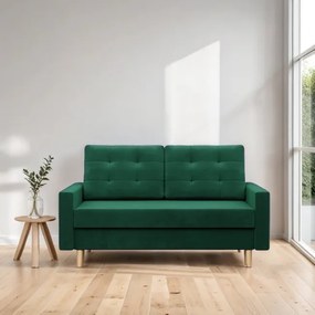 Dvojmiestna pohovka BLANK Elegant rozkladacia, fľaškovo zelená