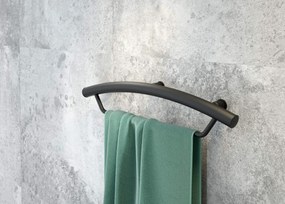 Deante Vital príslušenstvo, nástenné kovové madlo s miestom pre uterák, čierna matná, DEA-NIV_B41H