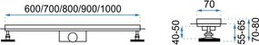 Odtokový žľab REA LINE 2 100 cm, chróm