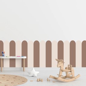 PIPPER. Textilná samolepiaca tapeta - Oblúk - Hnedá farba Farba: Kombinácia, Veľkosť: 80 cm