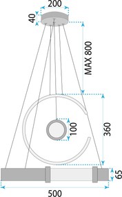 Toolight Toolight, LED stropné osvetlenie 64W, 3000W, LHJ060-CP, zlatá, OSW-50029