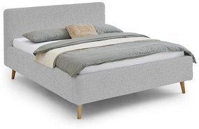 Dvojlôžková posteľ taupe s úložným priestorom 140 x 200 cm fleece sivá MUZZA