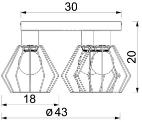 Bodové svietidlo LETI 3xE27/15W/230V čierna