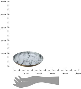 Dekorativní podnos Marmour 23 cm bílý/černý