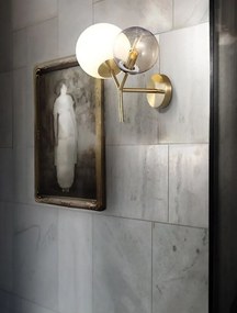 Toolight - nástenná sklenená lampa E27 60W APP1012-2W, zlatá, OSW-09481